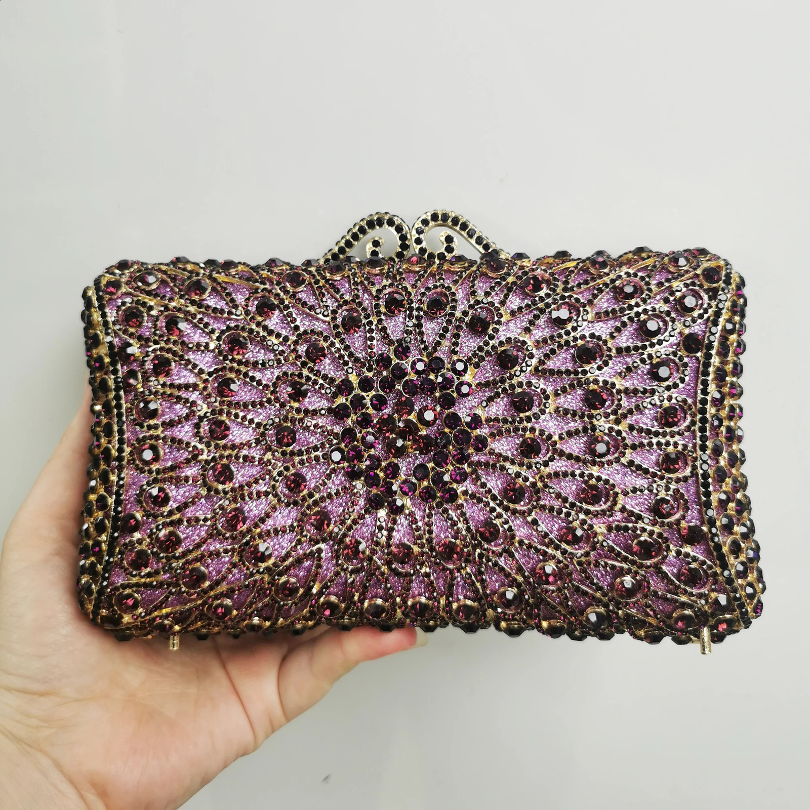 Wedding Bridal Hollow Stone Gala Party Handbag Woman Colorful Diamond Purse Crystal Evening Bag Banquet Birthday Dinner Clutches 240722
