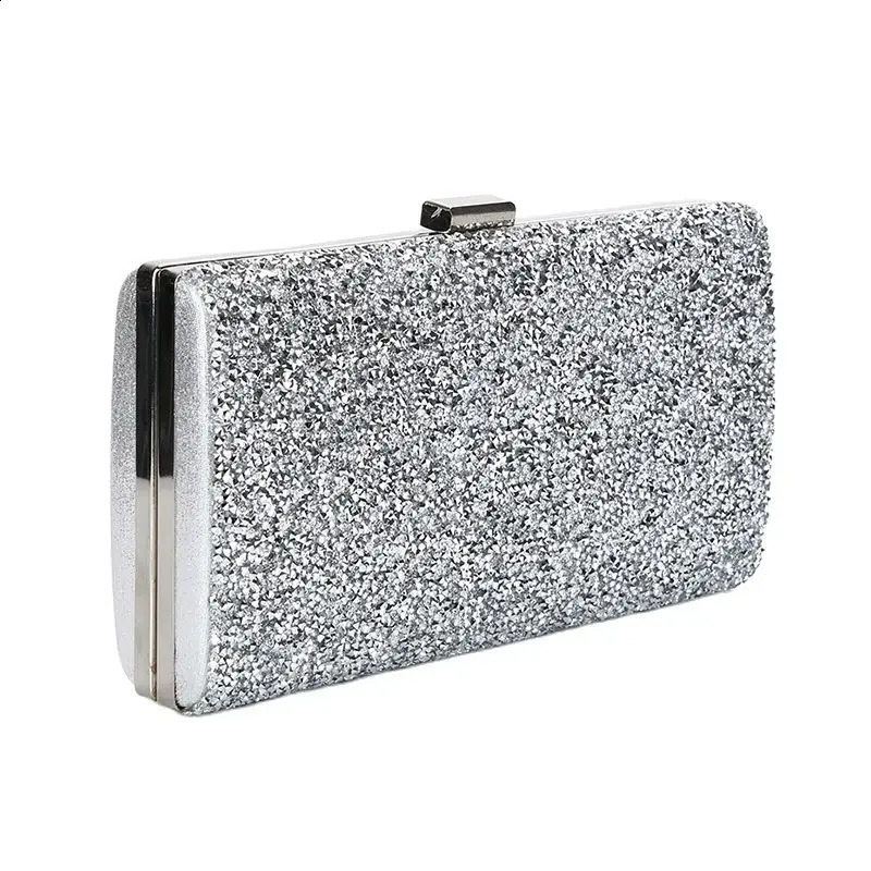 Women Diamond Wedding Clutch Purse and Handbag Elegant Evening Bag for Party Sequin Gold Silver Shoulder ZD03 240722