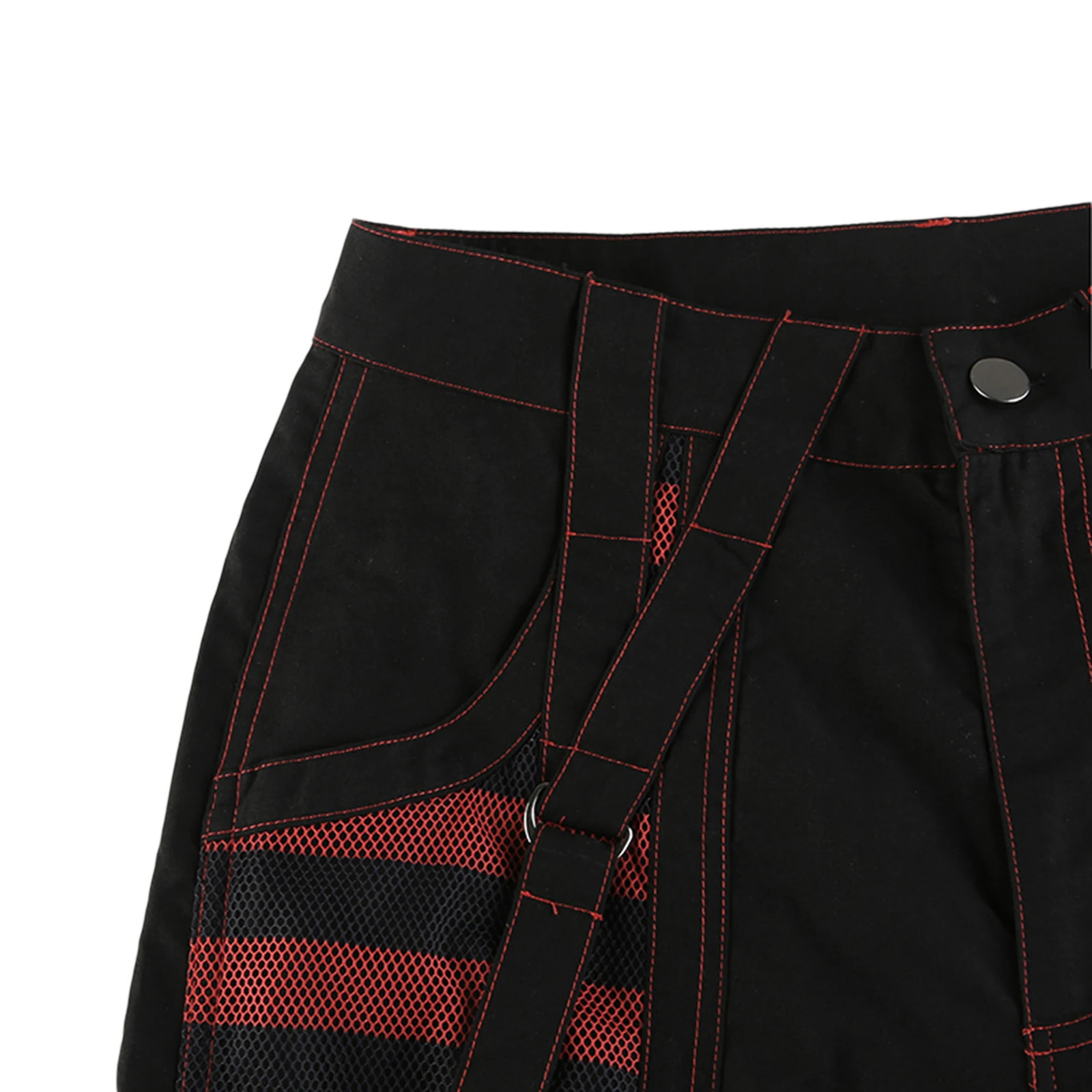 Gothic Women Punk Cargo Pants Wide Straight Leg Pants Grunge Hippie Baggy Trousers Y2k Academic Dark Clothes Streetwear 240717