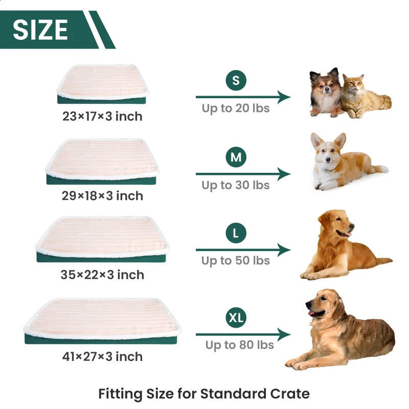 Dog Bed Mat with Zipper Remolvable Pet Mattress for Dog Sleeping Mat Washable Dog Mattress Pet Pad Cushion for Small Medium Pet 240722