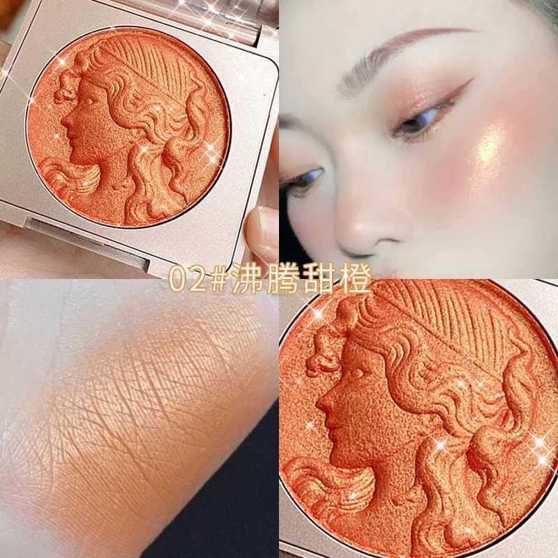 Monochrome Powder Blusher Relief Natural Shimmery Finish Makeup Blush Contour And Highlighter Palette Brightening BlushsB240722
