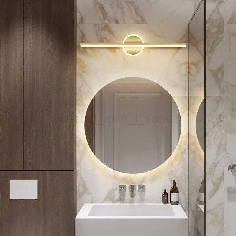 Modern LED Wall Lamp Black Gold Mirror Light Dresser Bathroom Toilet Long Strip Lamps Home Decor Led Lighting Fixture LustreCL240722