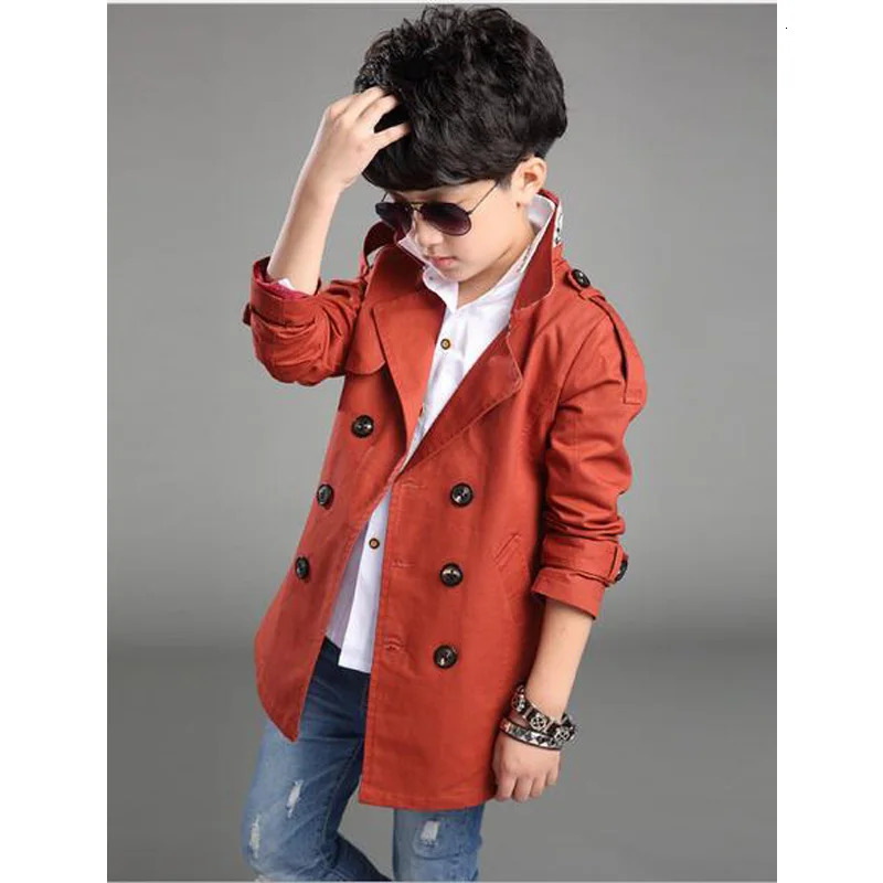 Boy Trench Coat Boys Outerwear Kids Windbreaker Cool Children Coat Long Patter Manteau Enfant Garcon Kids Coat 240711