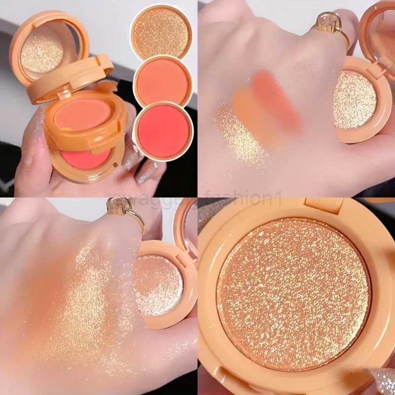 3 In 1 Peach Blush Contour Shadow Palette Matte Glitter Pigment Highlight Makeup Palette Eyebrow Nose Shadow Powder CosmeticsB240722