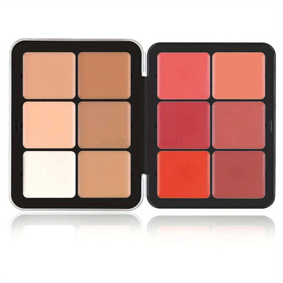 Makeup Blush Cream Palette for Cheeks Multi-functional Concealer Makeup Palette with BrusherNatural Matte Long Wearing 12 ColorB240722