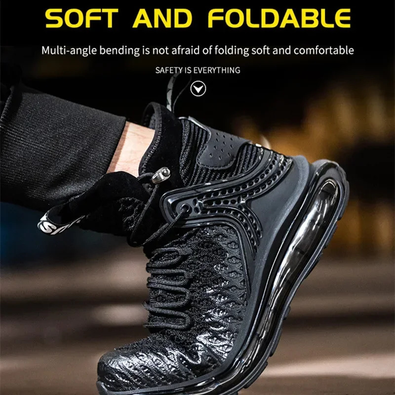 Plus Size 50 Fashion Safety Working Boots For Men High Quality Indestructible Construction Anti Smashing Shoes Sneakers Footwear 240708