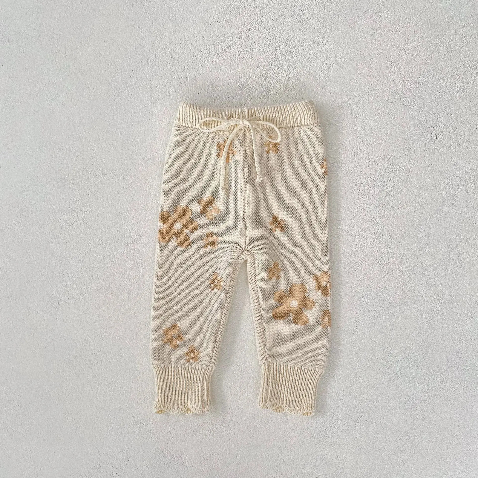MiniAinis Autumn Winter Baby Knitted Coat Pantshatsocks 4 Pieces Suit Girls Sweater Clothing Set Children Beige Warm Clothes 240715