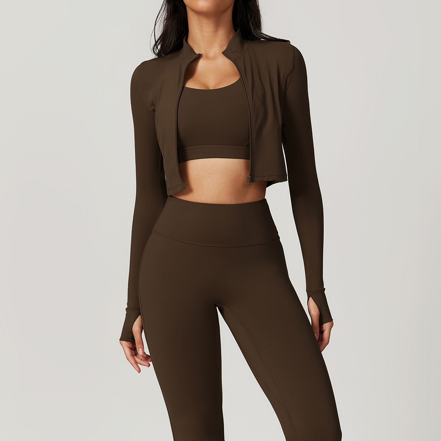 womens yoga outfit three pieces suits vest pants jackets set exercise closefitting fiess wear running elastic workout tracuit workout set joggers wome