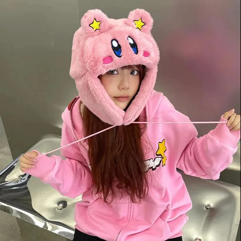 Cartoon hat female autumn and winter warm ear protection Lei Feng hat fashion plush cold cute hat 240712