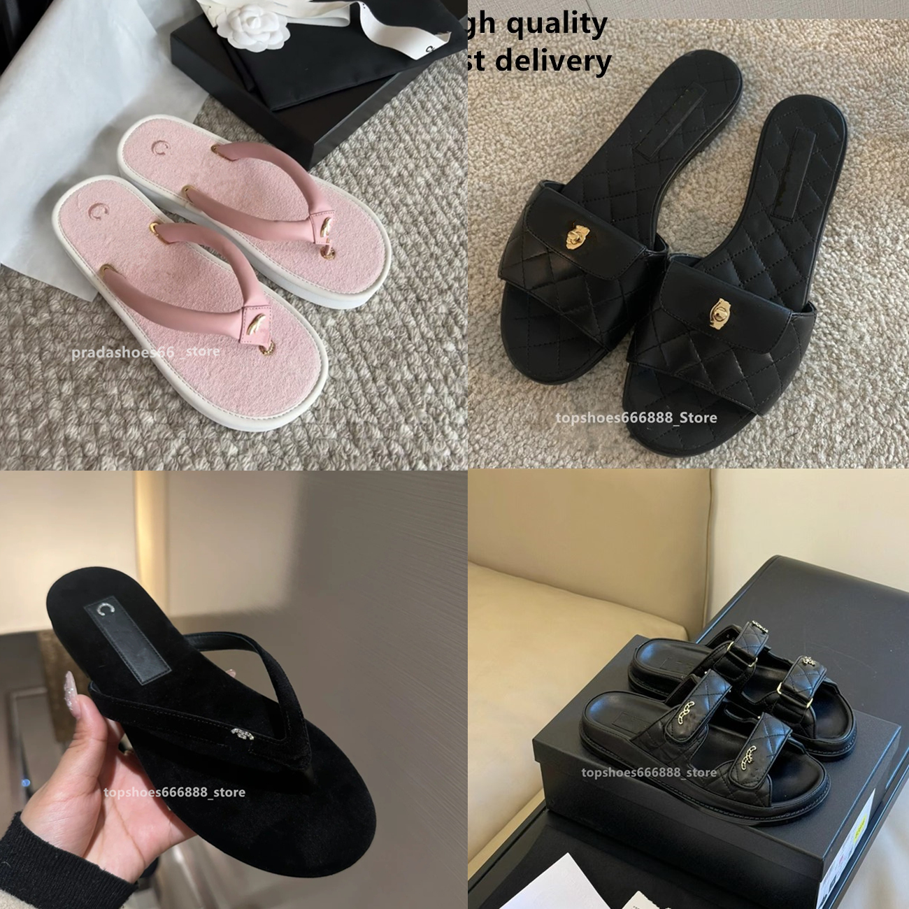 Paris Women sandals summer soft bottom fashion Versatile channel shoes womens 2024 New brands designer slide velvet Flip-flops flat sandal women slippers Flaps