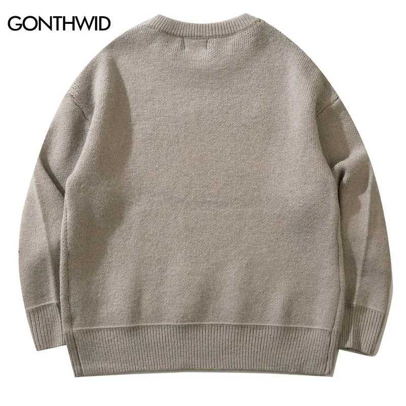 Men Vintage Sweater Y2K Streetwear Hip Hop Vintage Knitted Doberman Dog Sweaters Autumn Harajuku Fashion Retro Casual Sweaters Z240912