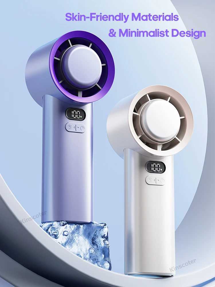 Electric Fans KINSCOTER Portable Handheld Turbo Fan 100 Wind Speeds Adjustable Mini Personal Fan Battery Operated Electric Eyelash Fan L24722