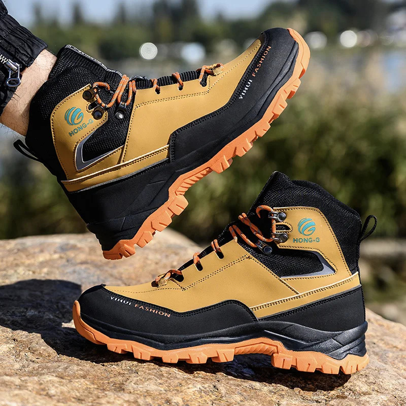 High Top Work Safety Shoes Men Safety Boots Anti-smash Anti-stab Work Shoes Sneakers Steel Toe Shoes Male Work Boot Indestructib 240718