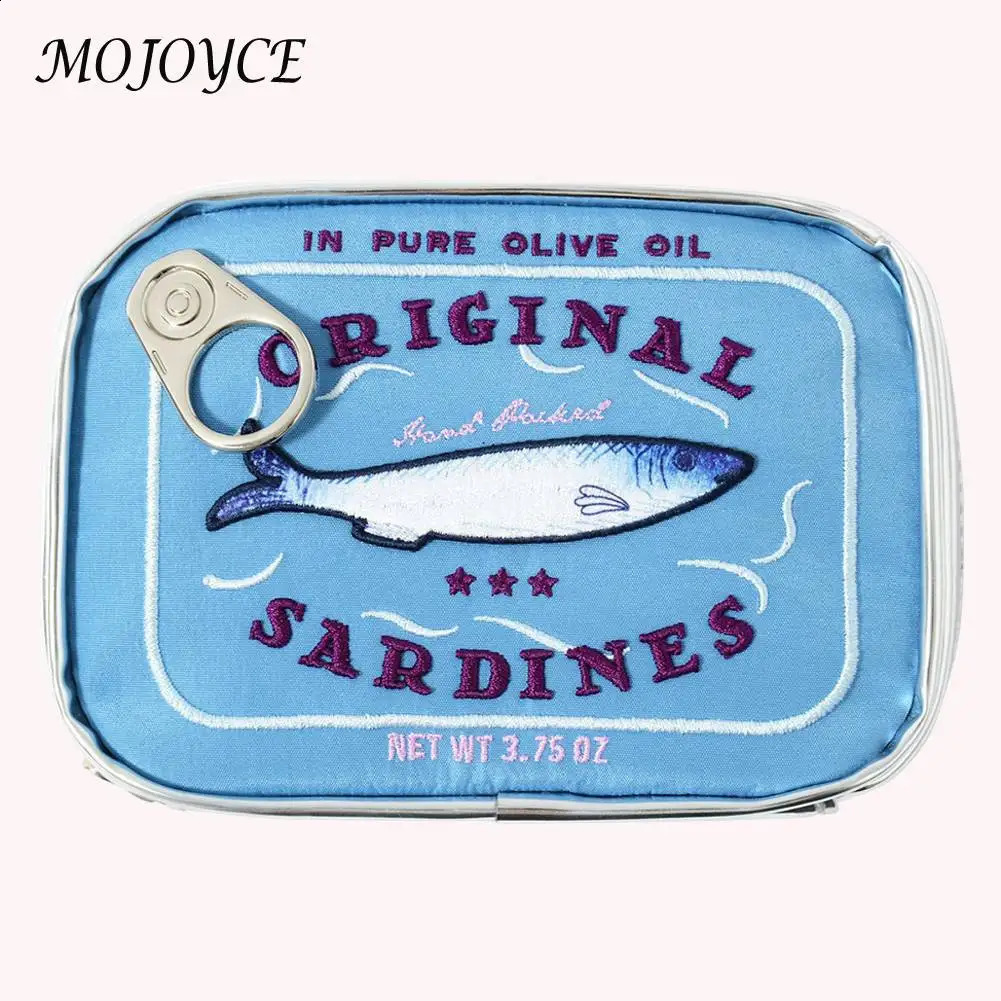 Canned Sardines Women Travel Cosmetic Bag Cute Toiletry Creative Portable Fashion Zipper Multifunction for Weekend Vacation 240722