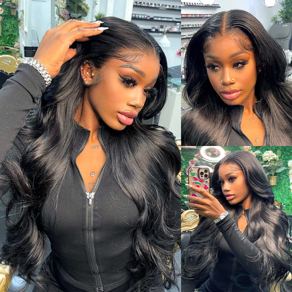 Body Wave HD Transparent Lace Front Wig raw Hair HD Frontal Wig 180% Density Human Hair loose wave natural human hair Wigs For Women