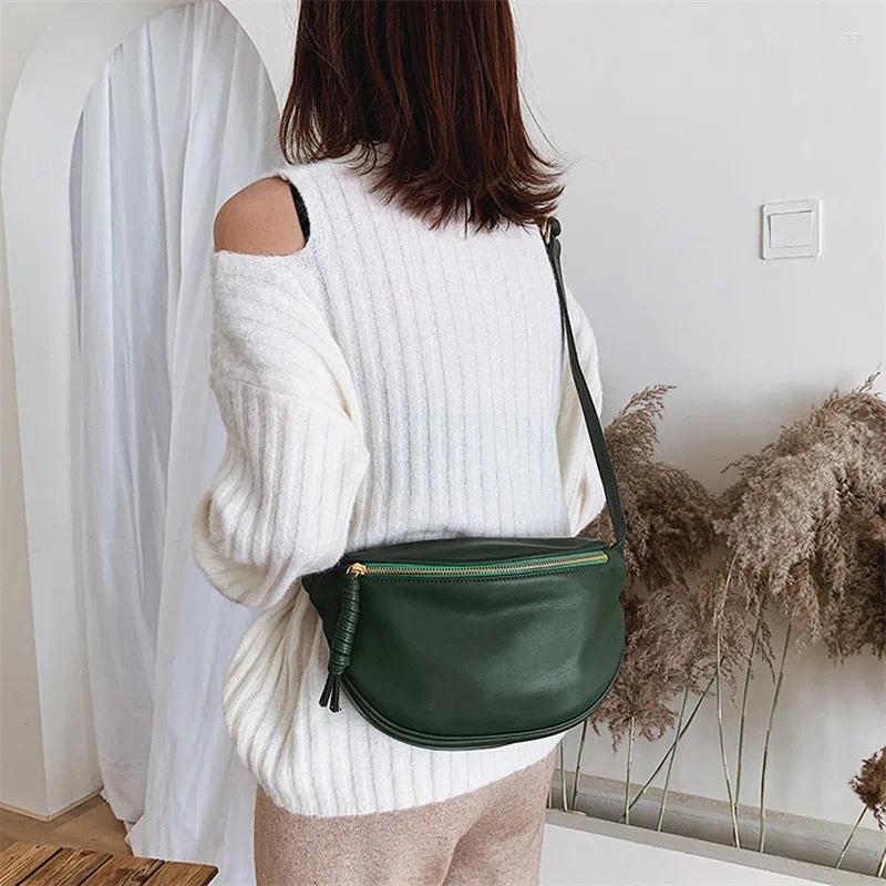 Shoulder Bags Fashion Women Waist Bag Fanny Pack Large Capacity Crossbody Chest Banana Leather Ladies Belt cdda 4