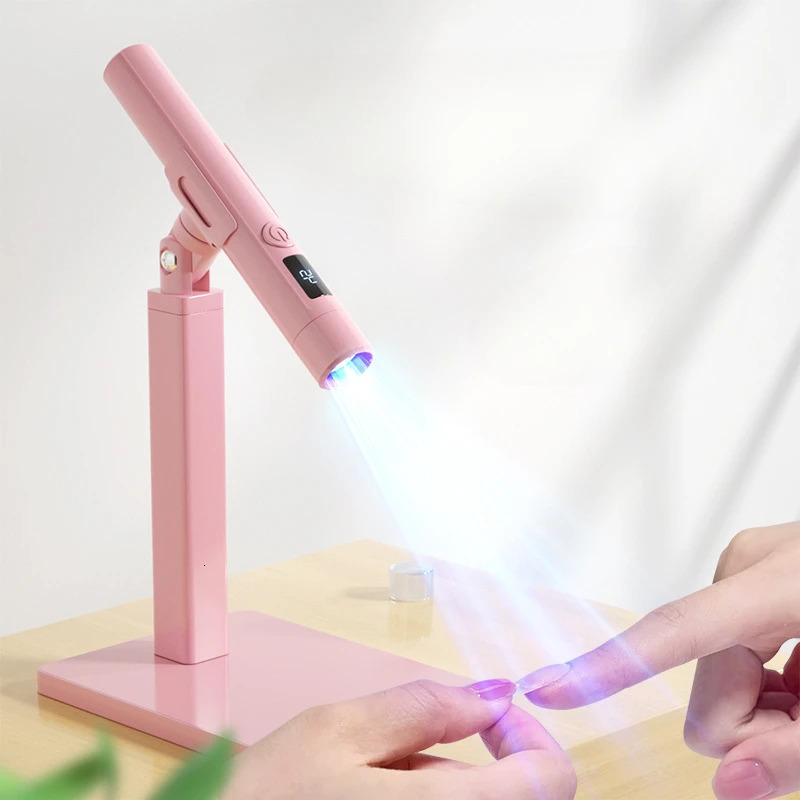 Portable Mini LED Nail Lamp Rechargeable UV Led Lamp for Nails Quick Gel Dry UV Nail Art Tool Light With Bracket 240713