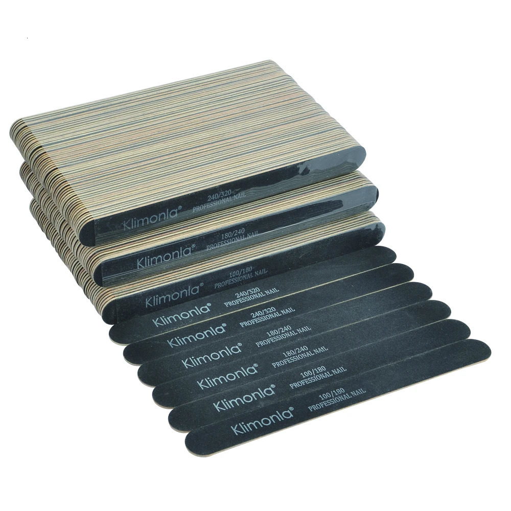 510 20 pcs Wooden Nail File 100180240320 Black Sandpaper Buffer Professional Nail Files Pedicure Manicure Polishing Tools 240713