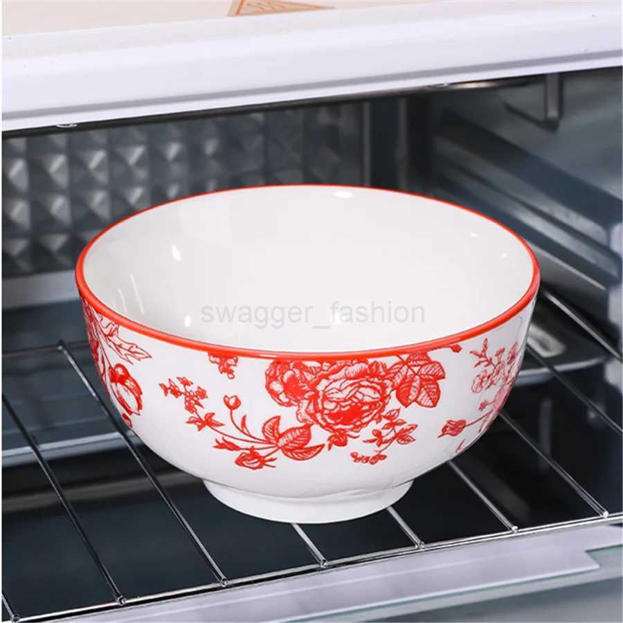 3PCS Ceramic rice bowl 4.5-inch round bowl suitable for microwave and oven home kitchen tablewareB270723