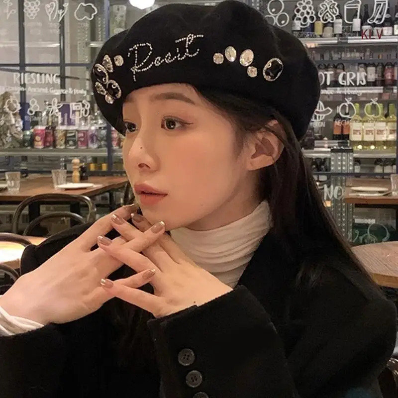 Trendy Decor Hat Girls Woman Painter Hat Autumn Winter Windproof Painter Hat French Hat for Winter 240715