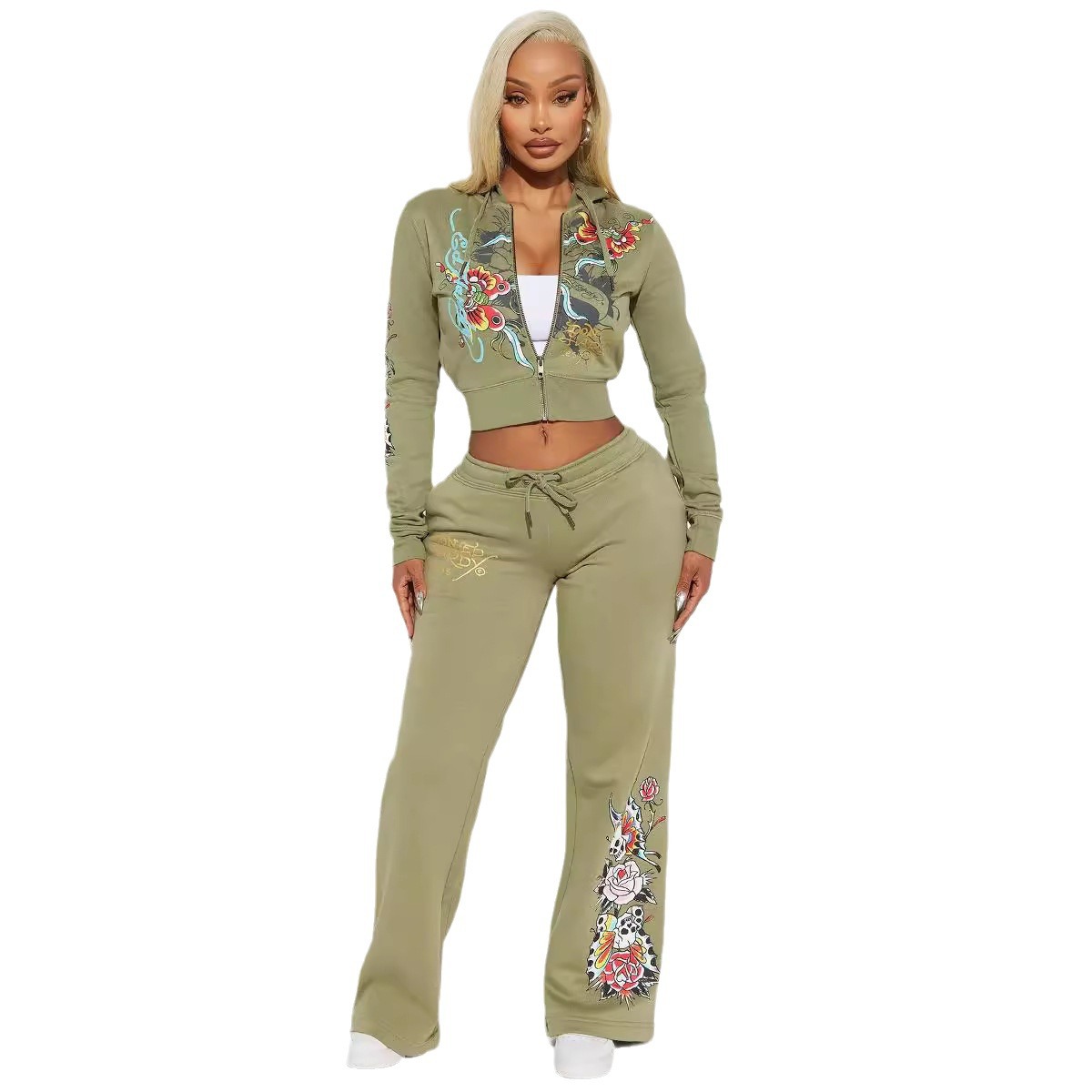 Womens designer clothes women Printed Fashion Casual Sports Set Y2K New Hoodie Set and Sporty Letter Printed Long Sleeved Zip Suit Two Pieces Set