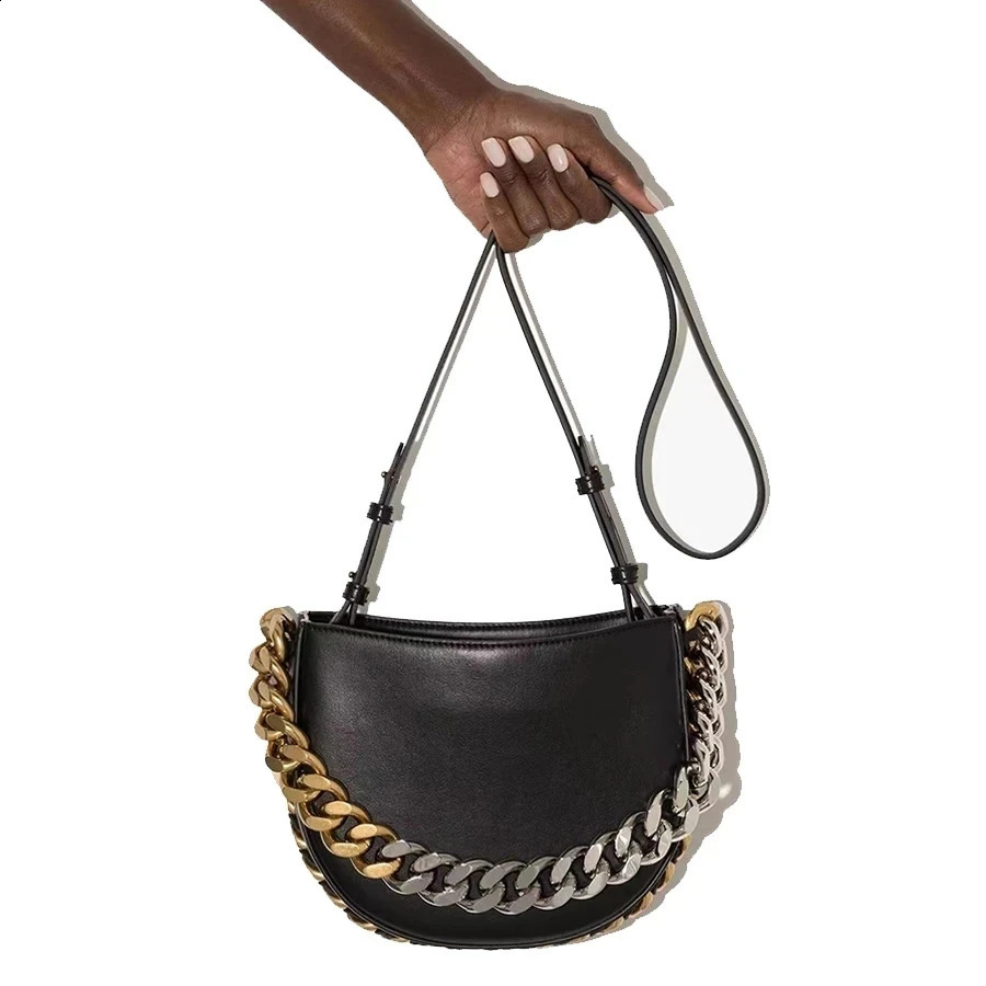 Thick Chain Half Moon Crossbody Bags for Womens Crescent Bucket Bag y Tote Shoulder Messenger Handbags 240817
