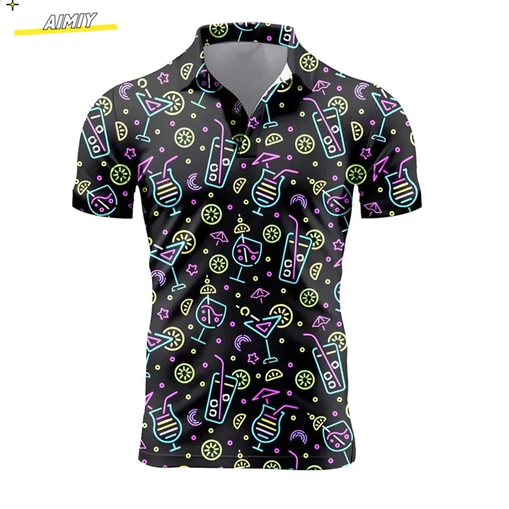 Summer Casual T-shirts Mens Short Sleeve Polo Shirts Lapel Button Work Clothing Shirts Quick Dry Tee Sports Golf T-shirt 240722 - view 6