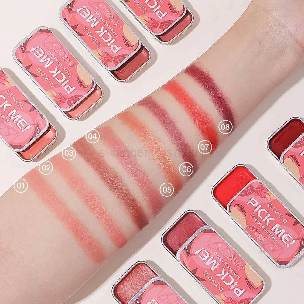 3 In 1 Makeup Clay Lipstick Blush Soap Eyeshadow Palette Waterproof Lip soap Matte Nude Lip Tint Face Blush CosmeticsB240722