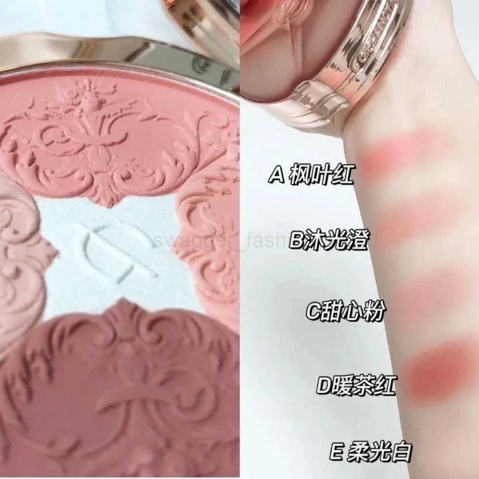 5 Colors Face Blush Palette Matte Mineral Blush Powder Bright Shimmer Matte Face Blush for Cheek and Eye Shadow Make-upB240722
