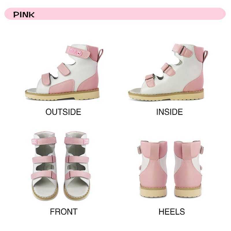 Sandals Girl Sandals Summer Childrens Orthopedic Shoes Kids Baby Princess Leather Flatfoot Footwear For Toddler 3 4 5 6 7 YearsL24722