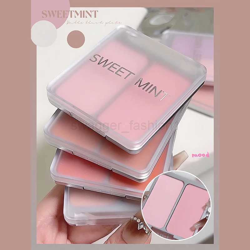 Two Color Powder Blusher Matte Skin Brightening Palette Nude Makeup Waterproof Durable Eye Shadow Pink Blush Pink Korean MakeupB240722