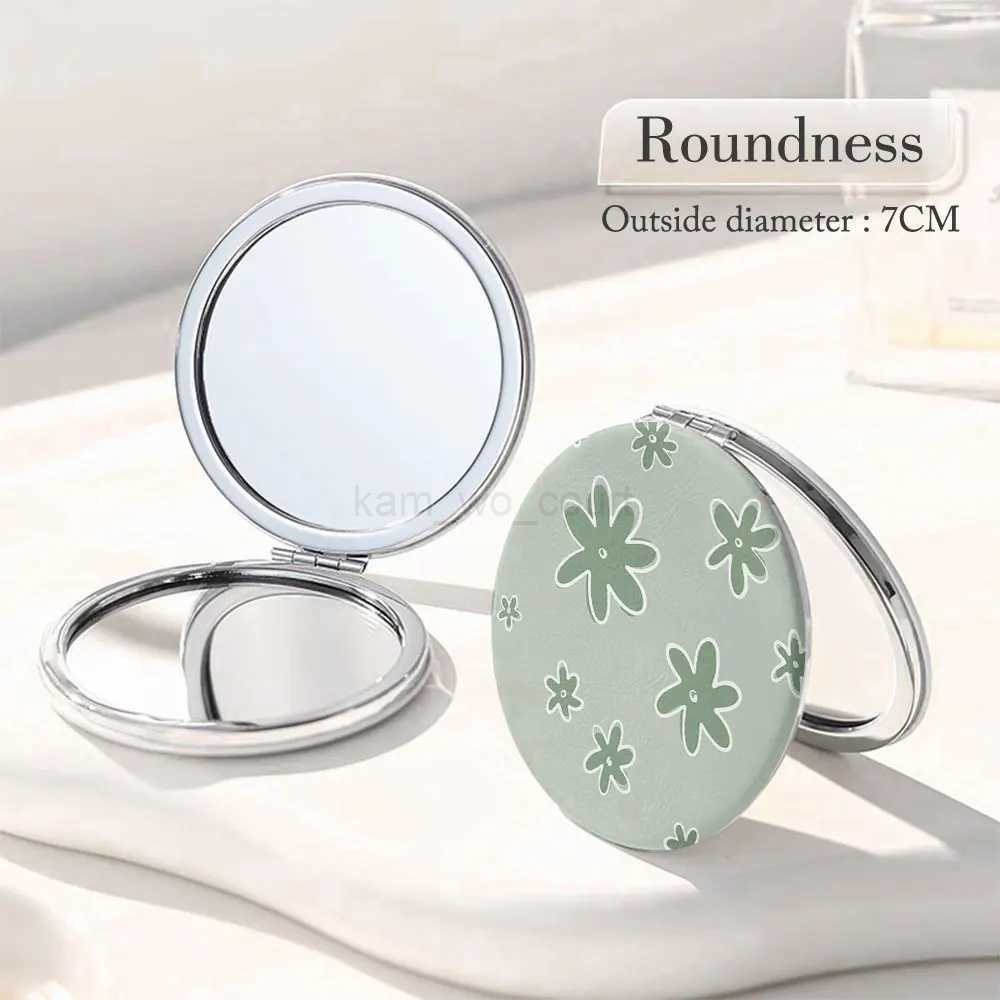 Cosmetic mirror appearance delicate and small work travel are convenient to carry plant patterns have a feeling of natureM240722
