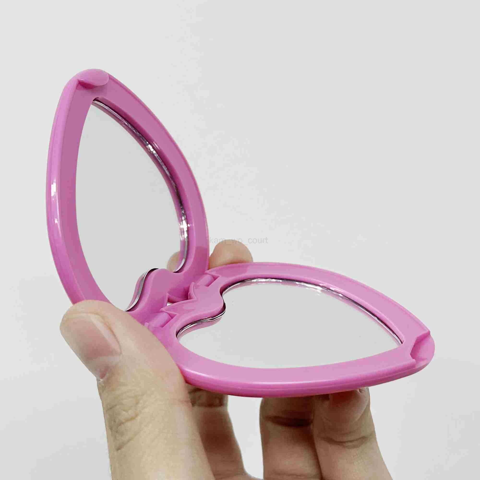 Heart Shaped Folding Handheld Mirror 1X/2X Amplified Double Sided Makeup MirrorM240722
