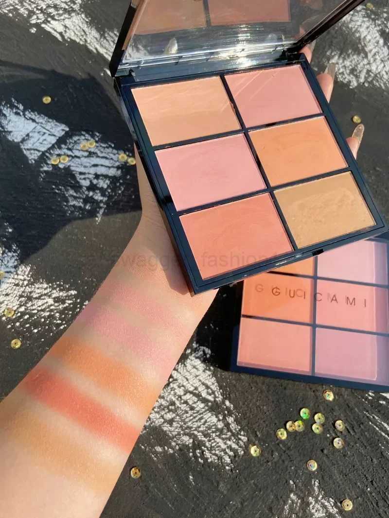 Guicami Six Colors Blusher Plate Shading Apricot Orange Nude Makeup Natural Blush Palette Focallure Blush on Peach FaceB240722