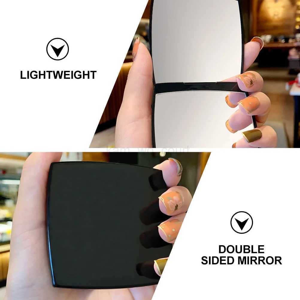 Double Sided Makeup Mirror Compact Handheld Travel Vanity Simple Stylish Pocket Small Abs PortableM240722