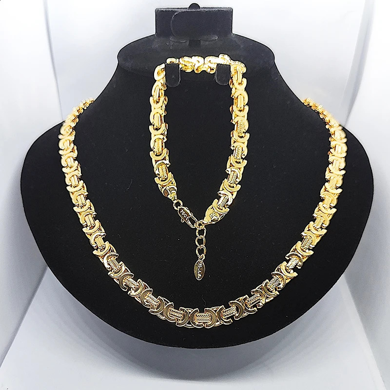 Italian necklace African jewelry set gold-plated copper bracelet Dubai gift fashion party engagement jewelry 240710