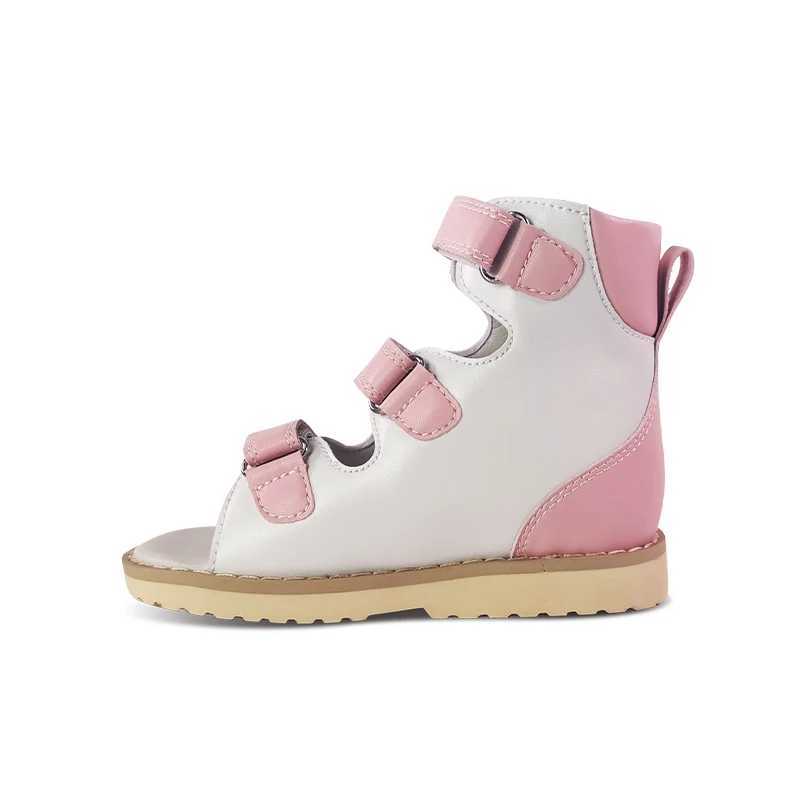 Sandals Girl Sandals Summer Childrens Orthopedic Shoes Kids Baby Princess Leather Flatfoot Footwear For Toddler 3 4 5 6 7 YearsL24722