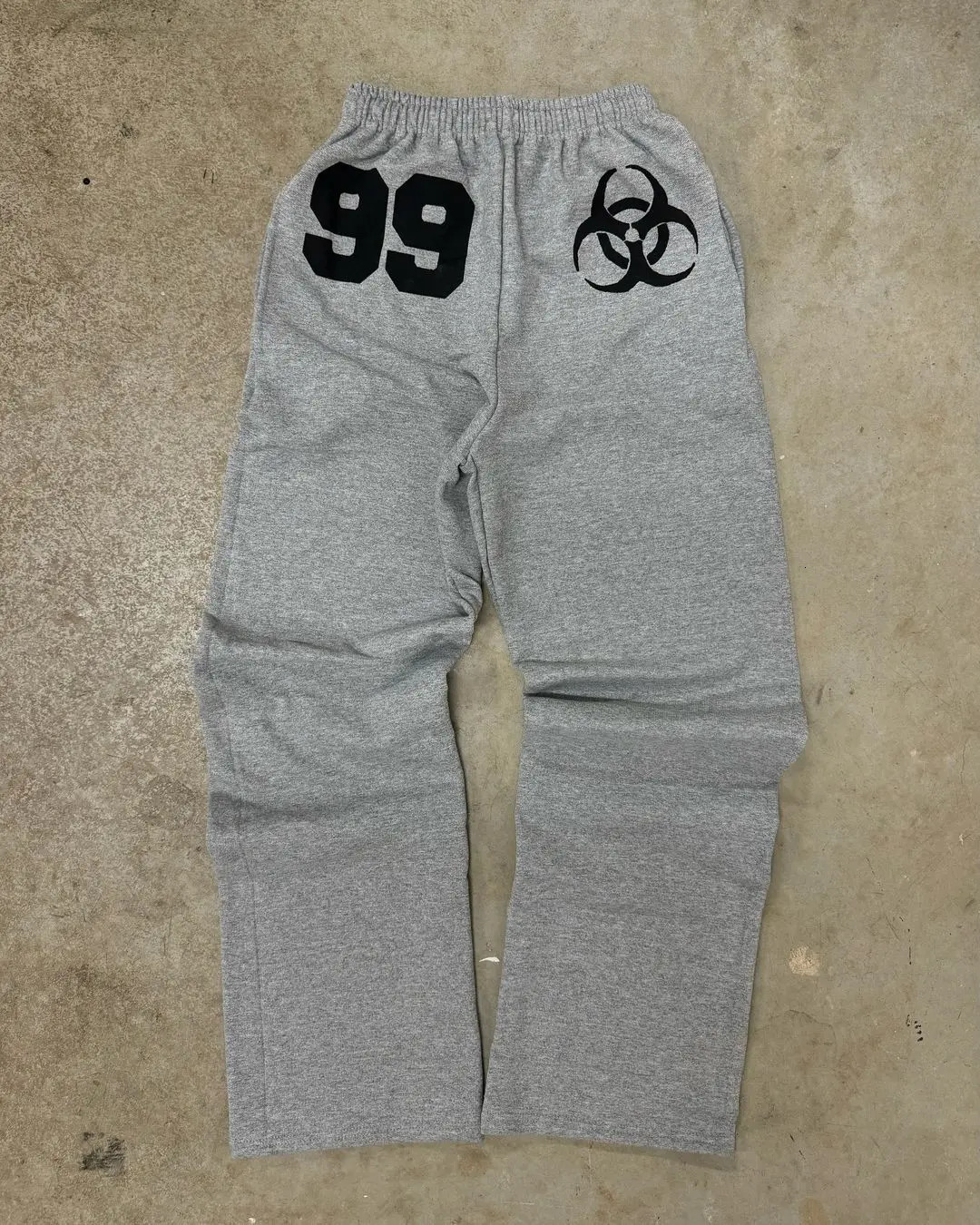 Y2K 99 Black Hip Hop Pants Mens Harajuku Loose Casual Sweatpants in Elastic Waist Drawstring Letter Jogging Pants 240716