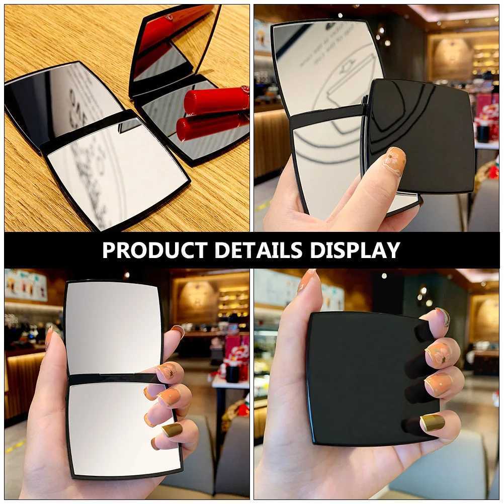 Double Sided Makeup Mirror Compact Handheld Travel Vanity Simple Stylish Pocket Small Abs PortableM240722