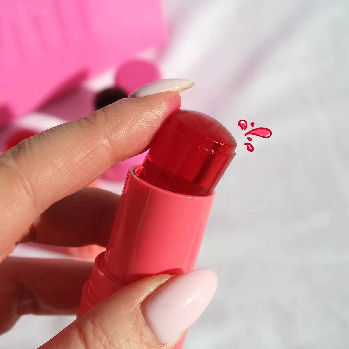 Cooling Water Jelly Tints + Lip Stain Waterproof Long-Wearing Aloe Moisturize Berry Lip Cheek Tint Hot Pink Jelly Blush StickB240722