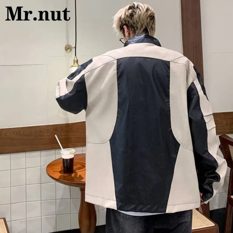 Punk Style Leather Jackets Coats Windbreak Male Bomber Jacket Tops Casual Y2k Clothing Stylish Outerwear Autumn Clothes 240716