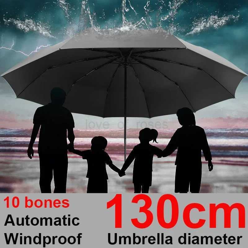 Windproof 3 Storm Large Women 130cm Men Paraguas Foldable For Travel Strong Rain Size Big Family Umbrella FoldingM240722
