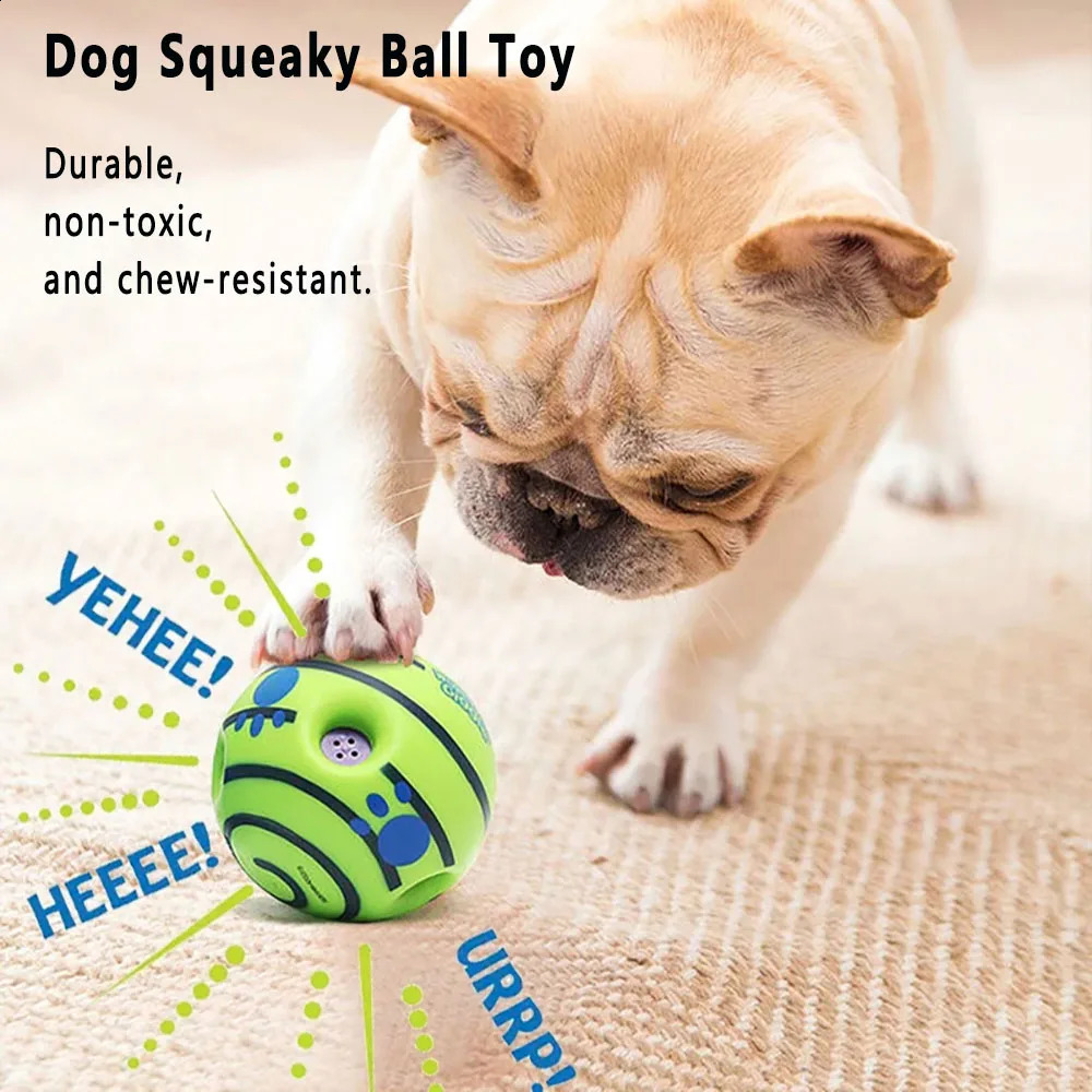 Pet dog toy ball Wobble Wag Giggle interactive chew sounds fun when rolling or shaking 240722