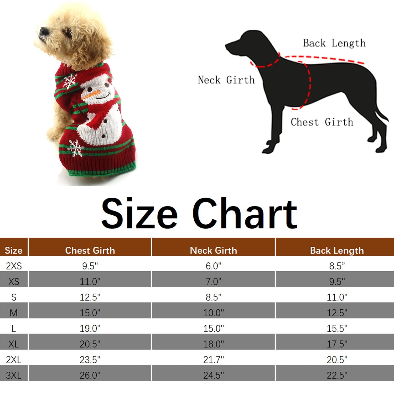 FOGOMOVE Snow Snowman Xmas Holiday Sweaters New Year Christmas Sweater Pet Clothes for Small Dog and Cat(Snowman,XXS)