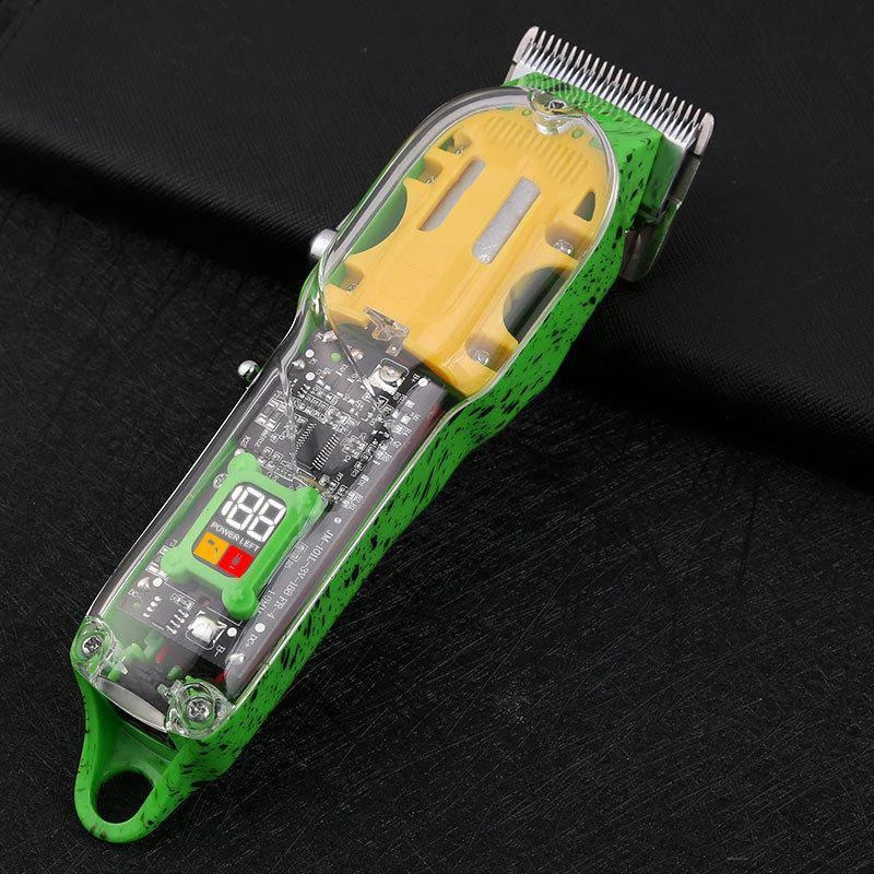 Professional Transparent Cover Hair Clipper for Men Electric Hair Trimmer Rechargeable Hair Clippers Hair Cutting Machine Tools 240712
