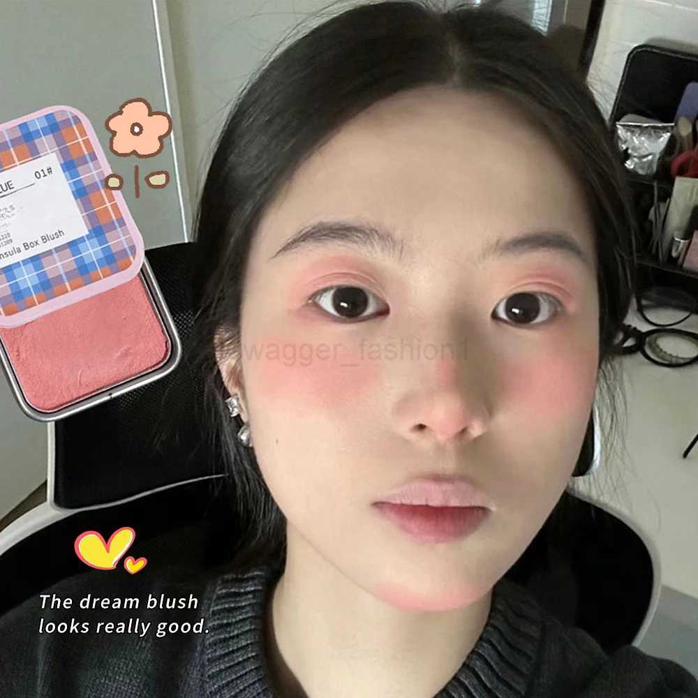 Single Blush Matte Natural Cheek Tint Brighten Face Waterproof Small Tin Box Blush Powder Face Contouring Female Makeup CosmeticB240722