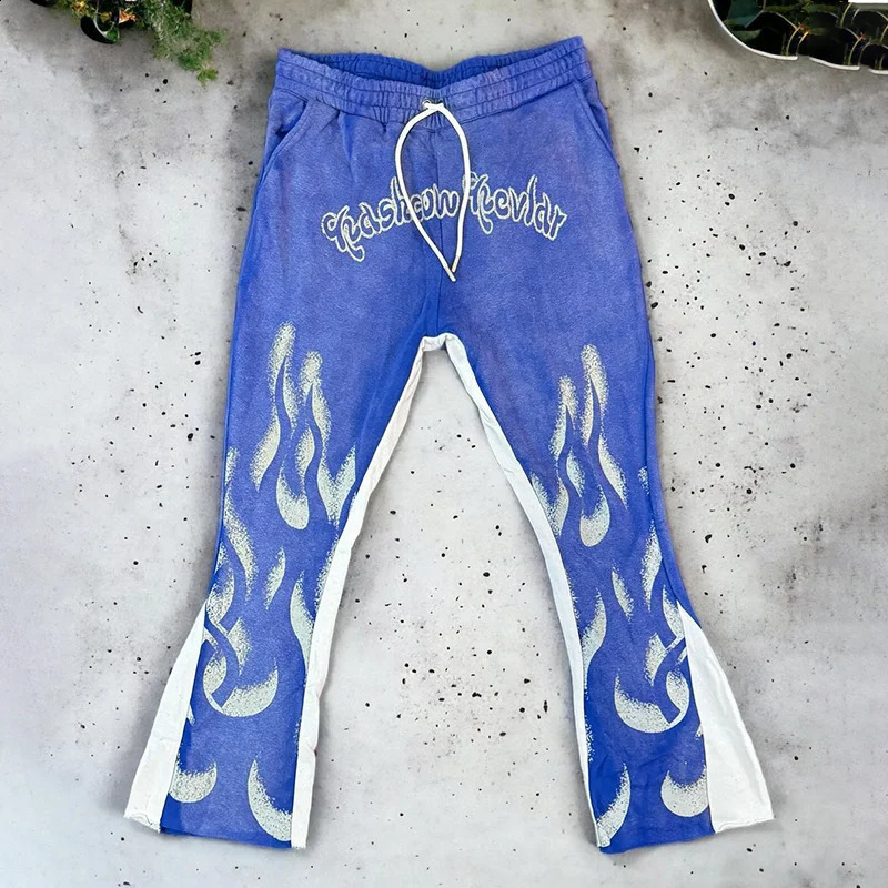 Y2k Pants Men Loose 3D Print Trousers Casual Sweatpants Mid Waist Sporty Female Clothes Streetwear Hip Hop Vintage Flared Pants 240802
