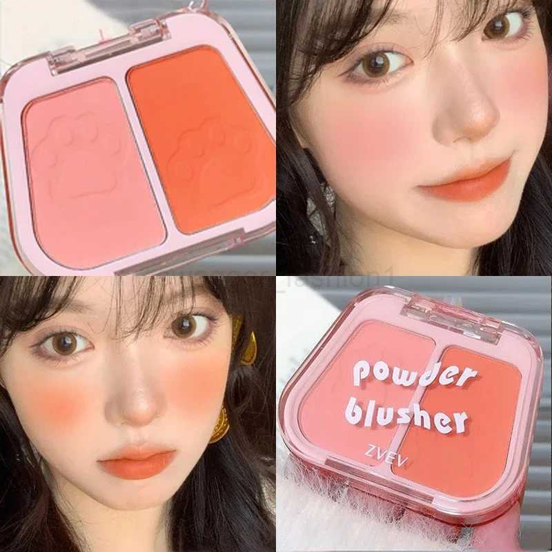 2-color Blush Palette Matte Natural Cheek Contour Peach Pink Red Nude Makeup Purple Expansion Contraction Blush Mineral PowderB240722