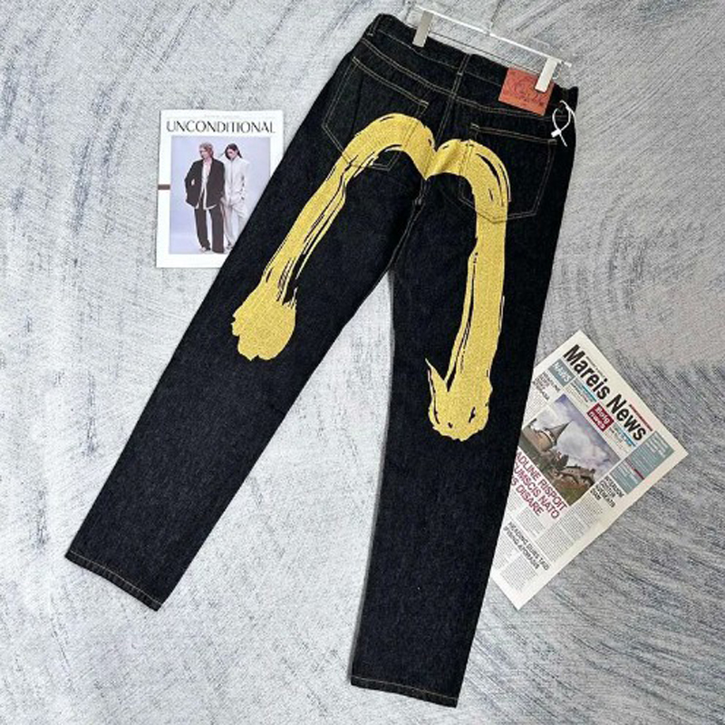Designer Men's Jeans 2024 New M Fashion Design Printed Women's Bottoms Casual Pants Washed Hip Hop Style Straight Trousers