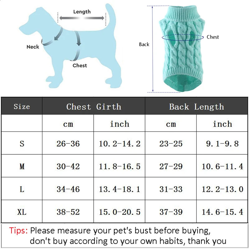 Sweaters for Small Dogs Winter Warm Dog Clothes Turtleneck Knitted Pet Clothing Puppy Cat Sweater Vest Chihuahua Yorkie Coat 240722 Free shipping